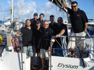 The Elysium crew after the finish in Noumea photo copyright Sail Noumea 2012 http://www.sailnoumea.com/ taken at  and featuring the  class
