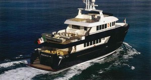 Cantiere delle Marche’s flagship Darwin megayacht. photo copyright Lee Marine taken at  and featuring the  class