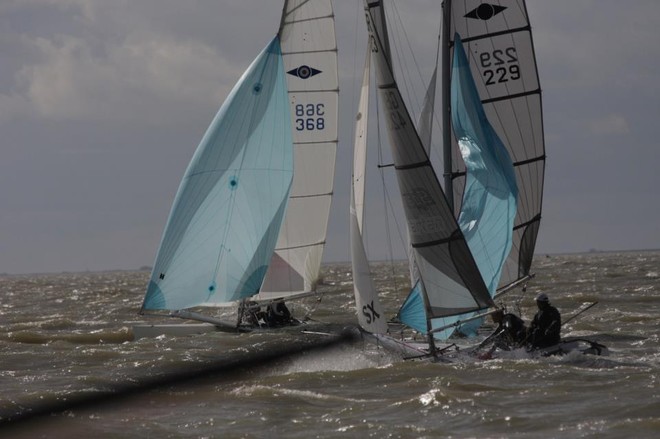 Leeward gate action - 25th Anniversary Hurricane5.9SX GBR Nationals © john ready