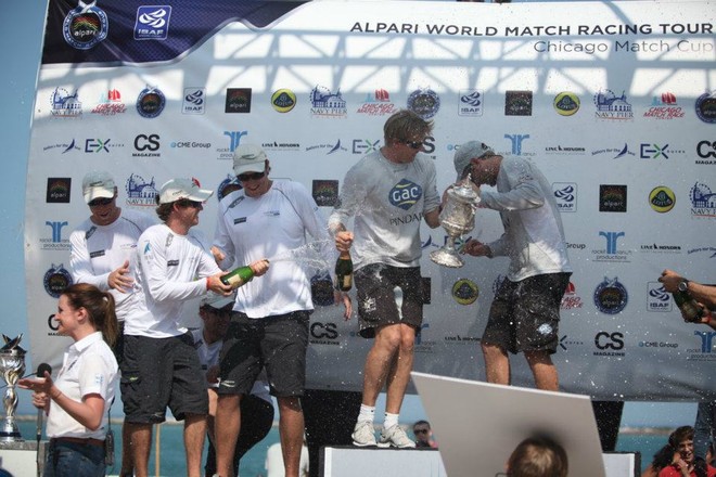 Estate Master Sailing Team celebrate after finishing second at Chicago Match Cup - Alpari World Match Racing Tour, Chicago Match Cup © Andy Carter / AWMRT