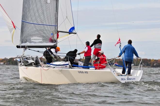 Annapolis Yacht Club Commodore and STC Member Kevin McNeil took first place in Sea Biscuit in the Farr 30 Class. ©  Dan Phelps/Spinsheet Magazine http://www.spinsheet.com/