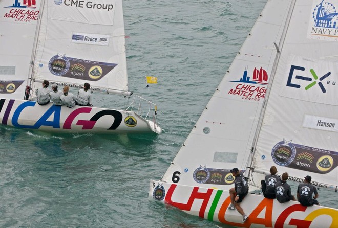 Estate Master Sailing Team leads Bjorn Hansen in the semi finals of Chicago Match Cup - Alpari World Match Racing Tour, Chicago Match Cup © Andy Carter / AWMRT
