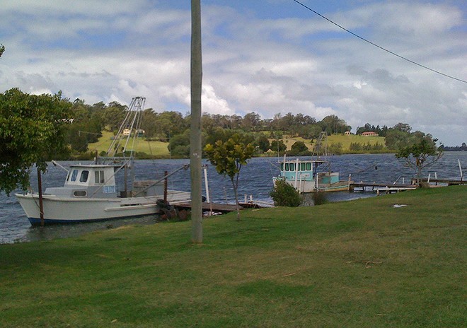 Prawn trawlers in one of the many rivers of Northern NSW. ©  John Curnow