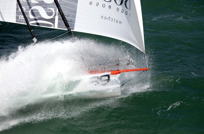 Aerial photo-shoot of the IMOCA Open 60 Alex Thomson Racing Hugo Boss during a training session before the Vendee Globe in the English Channel © Christophe Launay