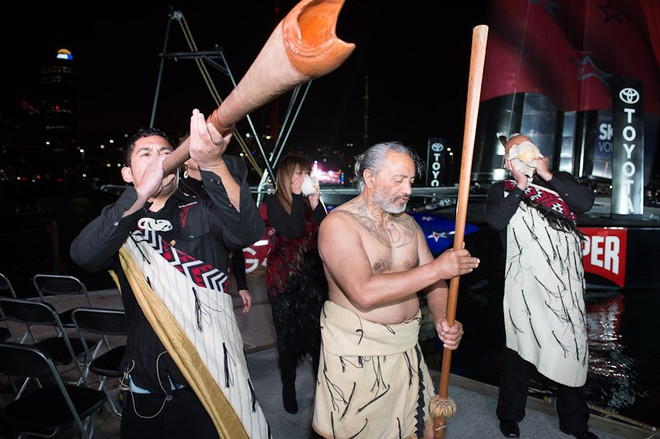 Ngati Whatua blessing at the naming ceremony for Emirates Team New Zealand first AC72.  © Chris Cameron/ETNZ http://www.chriscameron.co.nz