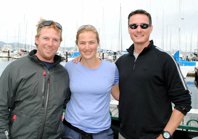 Clipper round the world race competitors Richard Hewson (left), Gina Gourlay and Barry Chamberlain sailed in this weekend’s Audi Showdown Regatta.  Hewson, who skippered winner Gold Coast in the Cliipper race was on a winner today, the Farr 40 Wired, while Gourlay and Chamberlain raced on Intrigue. ©  Andrea Francolini Photography http://www.afrancolini.com/
