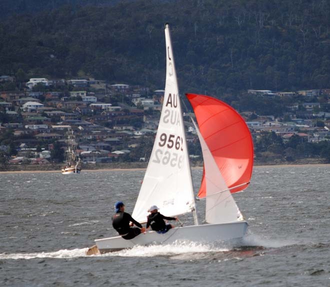 Ollie Burnell winning the opening race of the season at Sandy Bay Sailing Club. ©  Andrea Francolini Photography http://www.afrancolini.com/