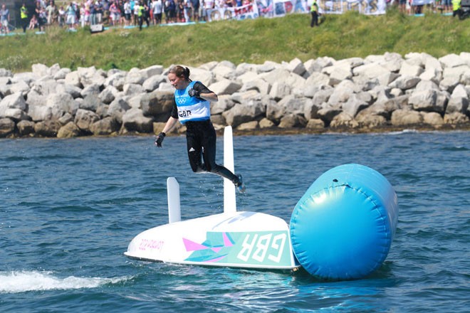 Olympic Games Sailing at Weymouth, Dorset August 2012. The Women’s 470 medal race on the Nothe course. Hannah Mills and Saskia Clarke win silver for Great Britain. © Ingrid Abery http://www.ingridabery.com