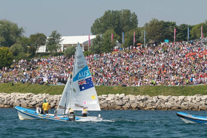 Mathew Belcher and Malcolm Page (AUS), Men’s 470 Medal Race - London 2012 Olympic Sailing Competition © Ingrid Abery http://www.ingridabery.com