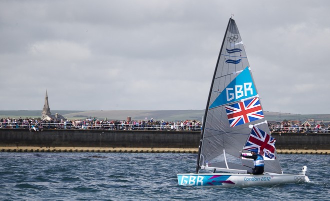 Ainslie. Finn class. London 2012 - Olympic Games -  day 8. &copy; Carlo Borlenghi/FIV - copyright