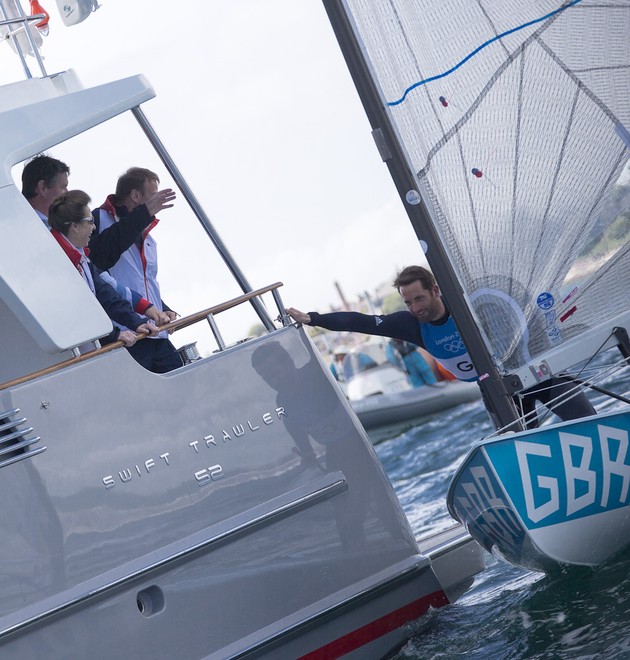 Ben Ainslie. Finn. London 2012 - Olympic Games -  day 8. &copy; Carlo Borlenghi/FIV - copyright