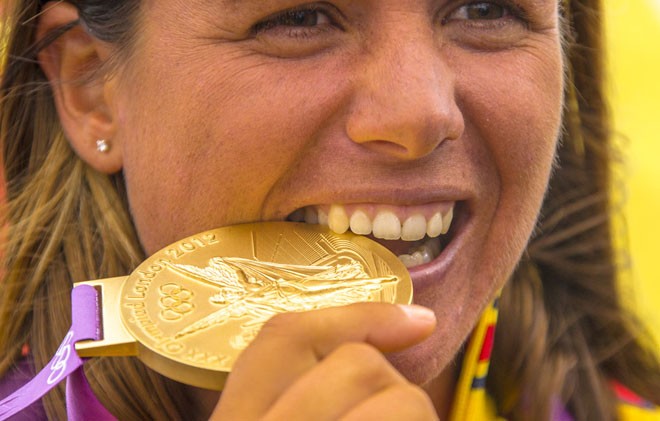 London 2012 - Olympic Games - Medal Race Women's RS:X  © Carlo Borlenghi/FIV - copyright