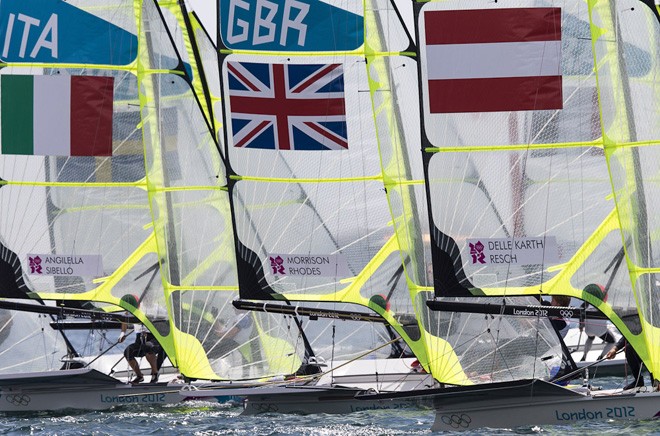 London 2012 - Olympic Games - Day 11 Medal Race - 49er © Carlo Borlenghi/FIV - copyright