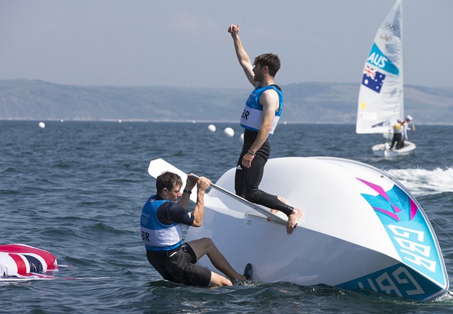 London 2012 - Olympic Games . Day 13  Medal race 470 Men’s - GBR © Carlo Borlenghi/FIV - copyright