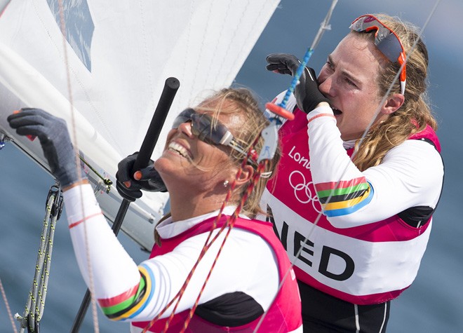 London 2012 - Olympic Games . Day 13  Medal race 470 Women’s, NED © Carlo Borlenghi/FIV - copyright