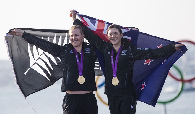 London 2012 - Olympic Games . Day 13  Medal race 470 Women’s New Zealand © Carlo Borlenghi/FIV - copyright