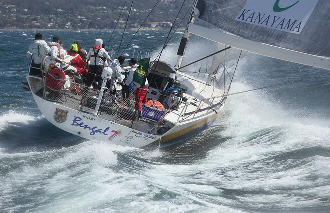 KLC Bengal 7 smoking - Rolex Sydney Hobart 2012 © Crosbie Lorimer http://www.crosbielorimer.com