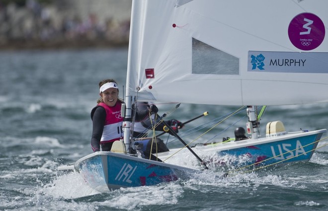 Annalise Murphy (IRL) competing today, 06.08.12, in the Medal Race Women’s One Person Dinghy (Laser Radial) event in The London 2012 Olympic Sailing Competition. © onEdition http://www.onEdition.com