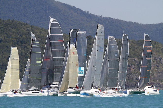 Multihull race start  - Telcoinabox Airlie Beach Race Week 2012 © Teri Dodds http://www.teridodds.com