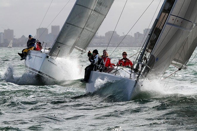 Huge winds and significant swells abated before the start. Good for all. - Helly Hansen Winter Series ©  Alex McKinnon Photography http://www.alexmckinnonphotography.com