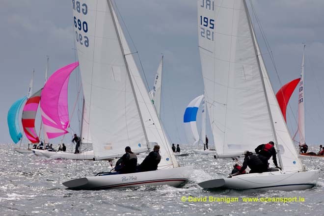 Tuesday 11th September 2012 - Kinsale, Co. Cork: Flat seas for the third day of racing in the Brewin Dolphin Dragon Gold Cup at Kinsale Yacht Club. © David Branigan - Oceansport.ie