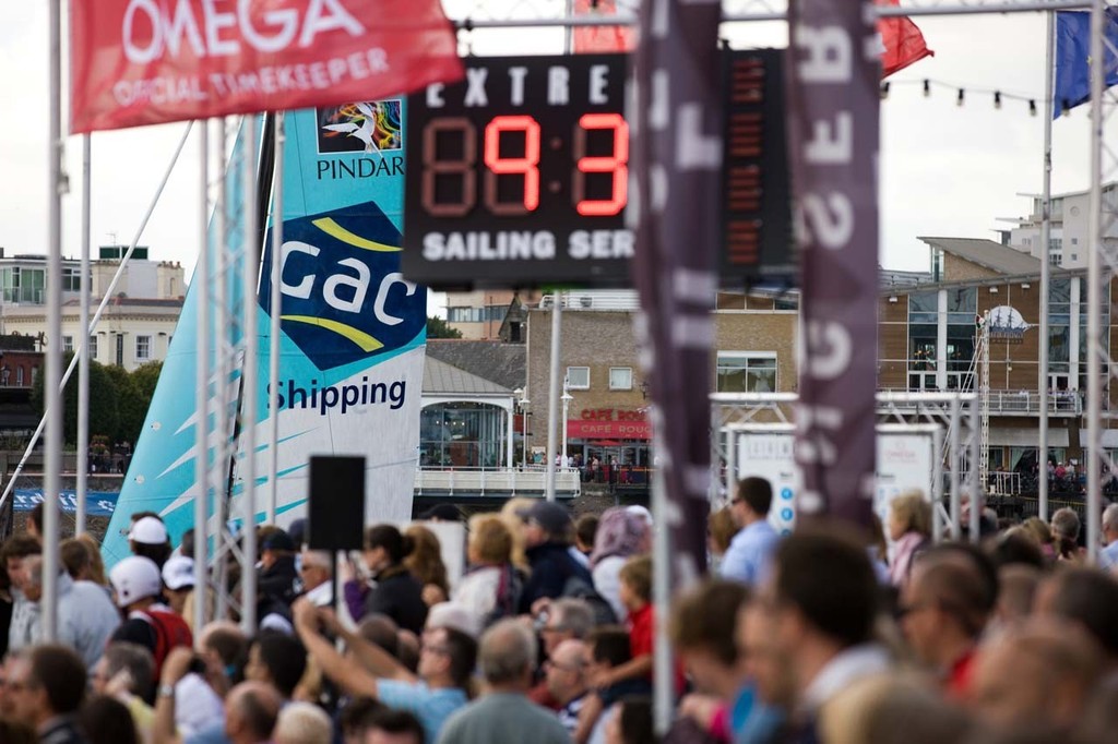 The crowds gather for the thrills and spill of the Extreme Sailing Series Act 5, Cardiff. &copy; Lloyd Images http://lloydimagesgallery.photoshelter.com/