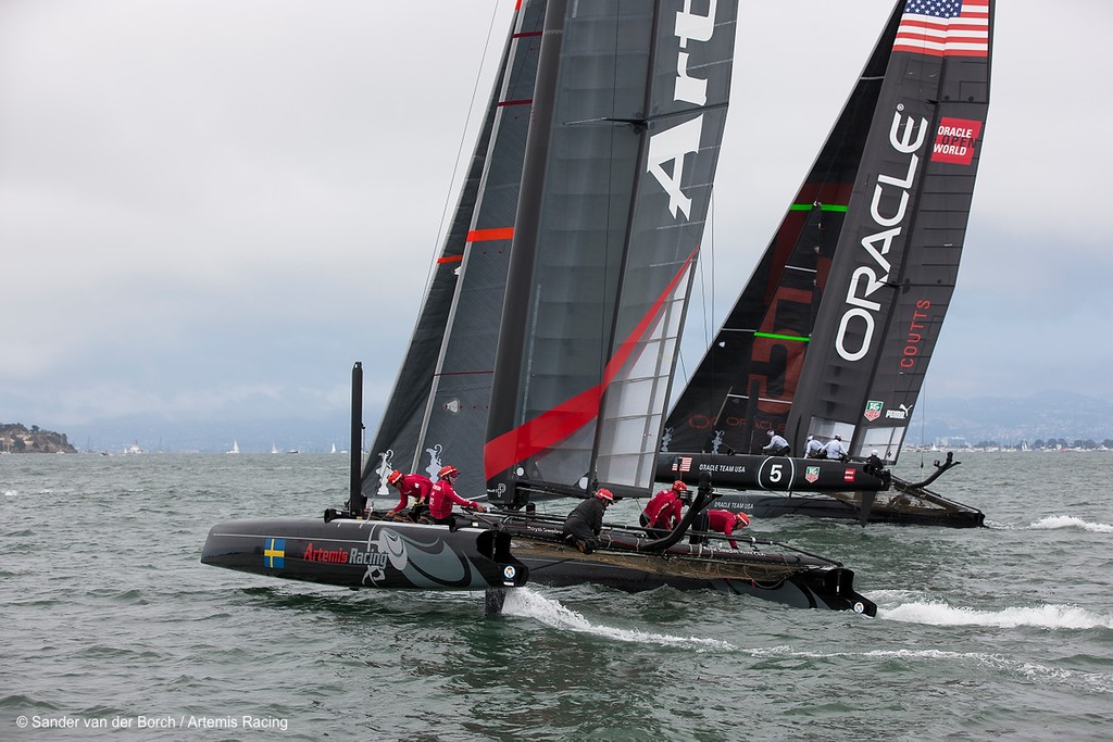 Two fleet races, Saturday August 25th, 2012, AC45 World Series San Francisco. photo copyright Sander van der Borch / Artemis Racing http://www.sandervanderborch.com taken at  and featuring the  class