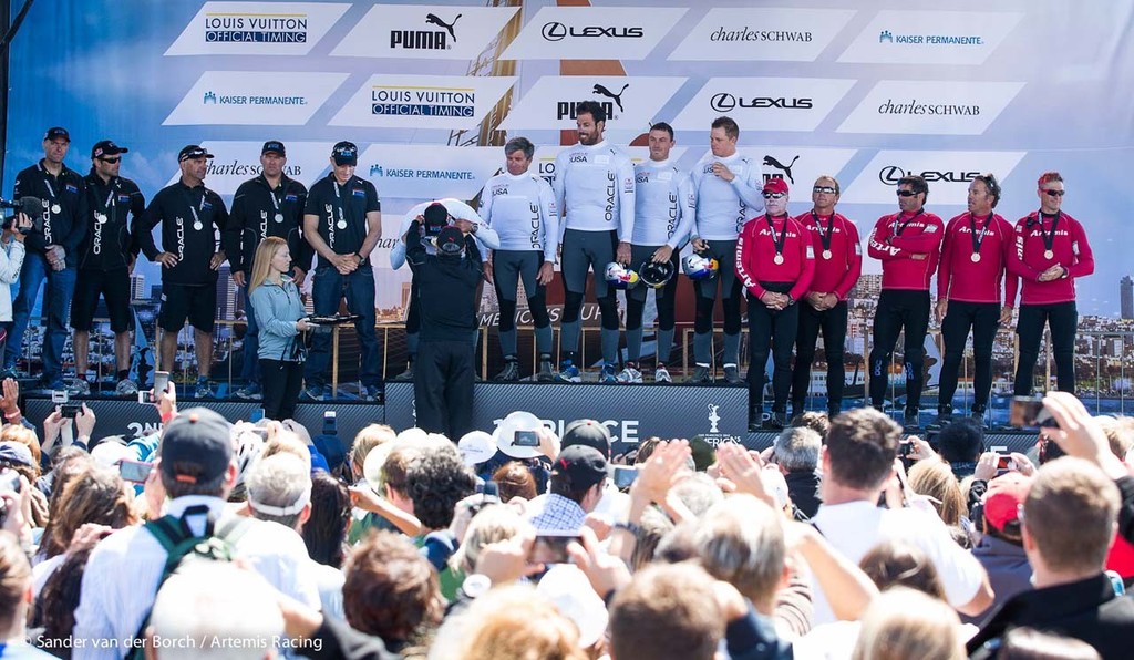 Super Sunday, fleet race. August 25th, 2012, AC45 World Series San Francisco. photo copyright Sander van der Borch / Artemis Racing http://www.sandervanderborch.com taken at  and featuring the  class