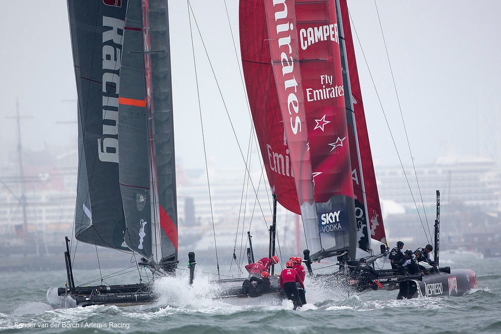 Matchrace qualifiers, Wednesday October 3rd. AC45 World Series San Francisco (Oct. 2-7). photo copyright Sander van der Borch / Artemis Racing http://www.sandervanderborch.com taken at  and featuring the  class