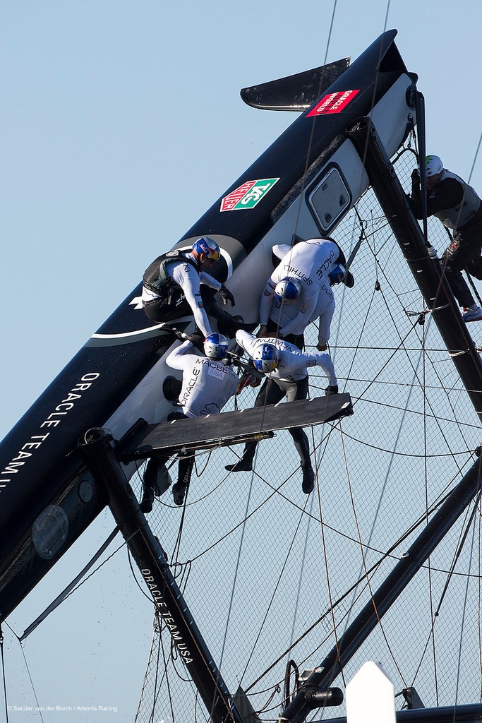 Saterday October 6th. AC45 World Series San Francisco (Oct. 2-7). photo copyright Sander van der Borch / Artemis Racing http://www.sandervanderborch.com taken at  and featuring the  class