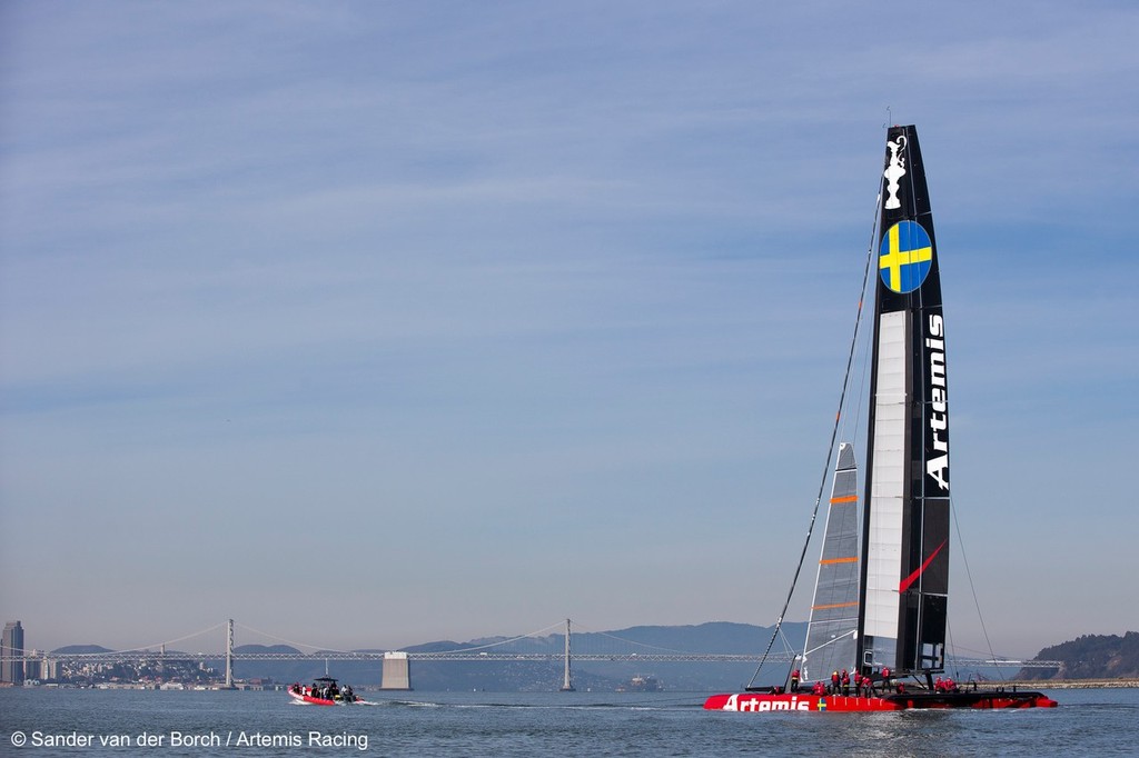 First sailing day of the AC72 of Artemis Racing, 13 November 2012, Alameda, USA © Sander van der Borch / Artemis Racing http://www.sandervanderborch.com