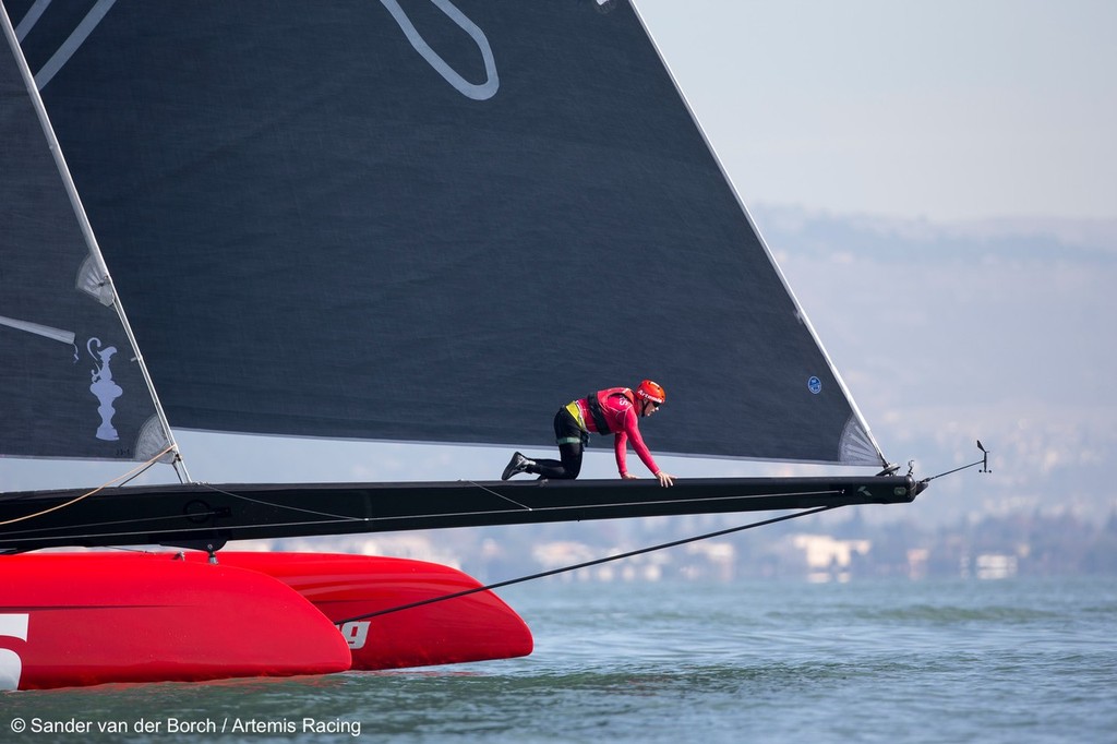 First sailing day of the AC72 of Artemis Racing, 13 November 2012, Alameda, USA photo copyright Sander van der Borch / Artemis Racing http://www.sandervanderborch.com taken at  and featuring the  class