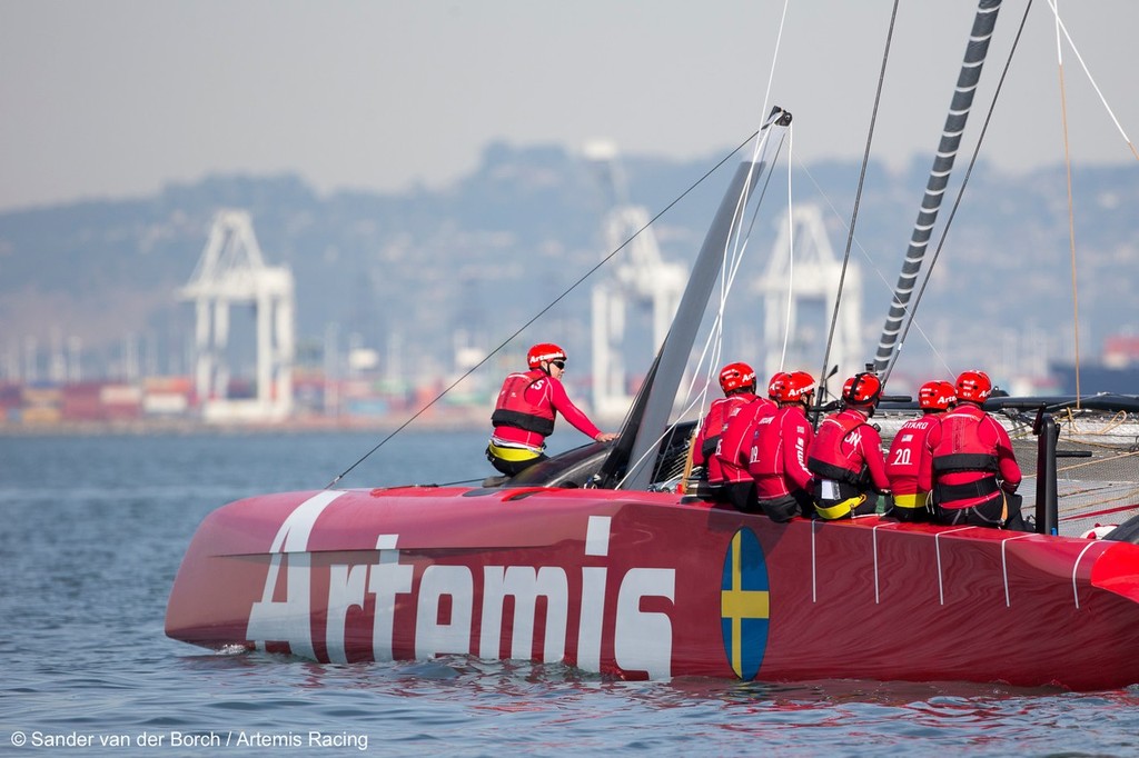 First sailing day of the AC72 of Artemis Racing, 13 November 2012, Alameda, USA © Sander van der Borch / Artemis Racing http://www.sandervanderborch.com