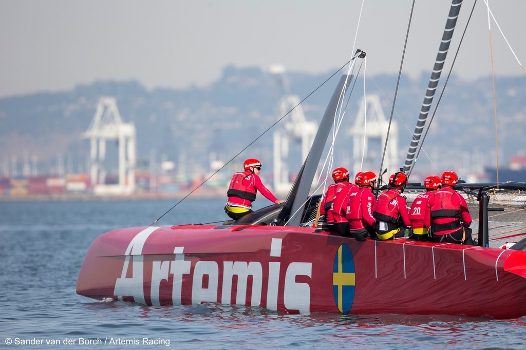 First sailing day of the AC72 of Artemis Racing, 13 November 2012, Alameda, USA photo copyright Sander van der Borch / Artemis Racing http://www.sandervanderborch.com taken at  and featuring the  class