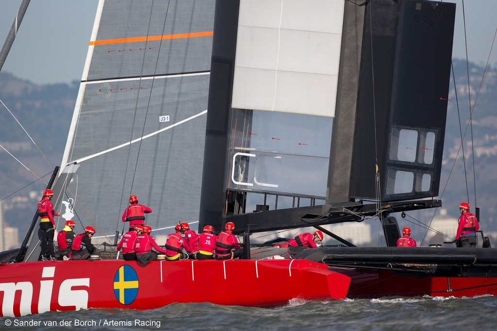 First sailing day of the AC72 of Artemis Racing, 13 November 2012, Alameda, USA photo copyright Sander van der Borch / Artemis Racing http://www.sandervanderborch.com taken at  and featuring the  class