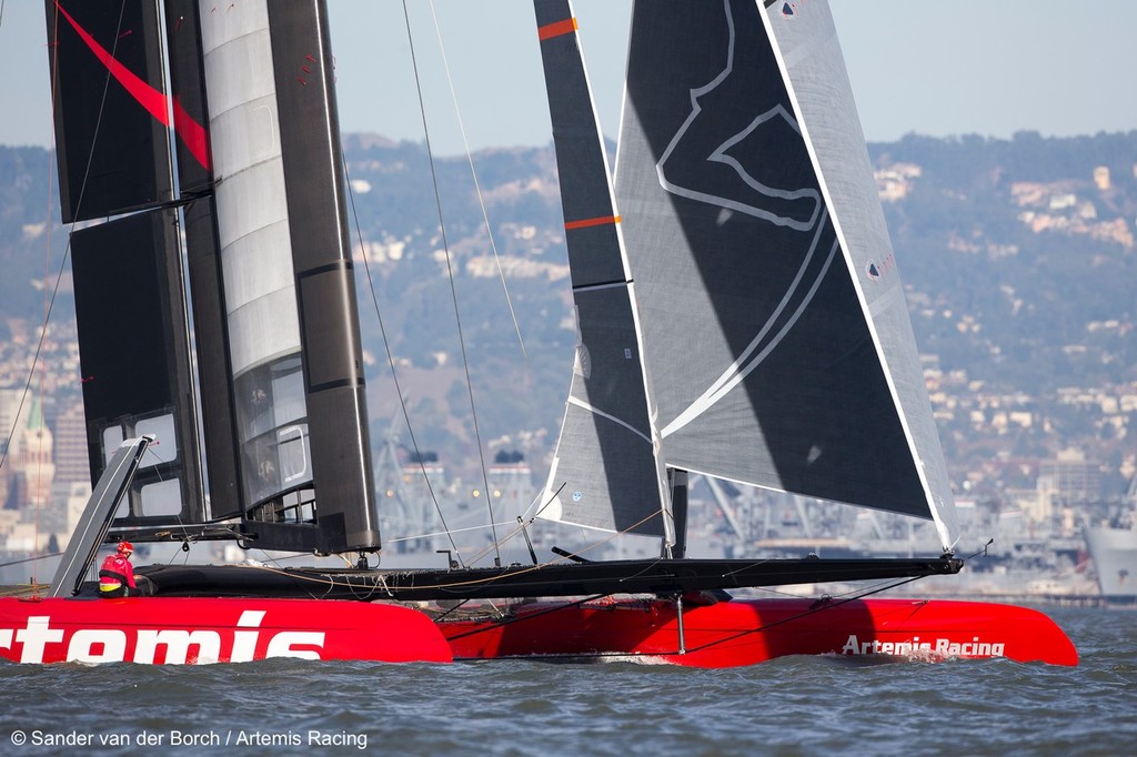 First sailing day of the AC72 of Artemis Racing, 13 November 2012, Alameda, USA photo copyright Sander van der Borch / Artemis Racing http://www.sandervanderborch.com taken at  and featuring the  class