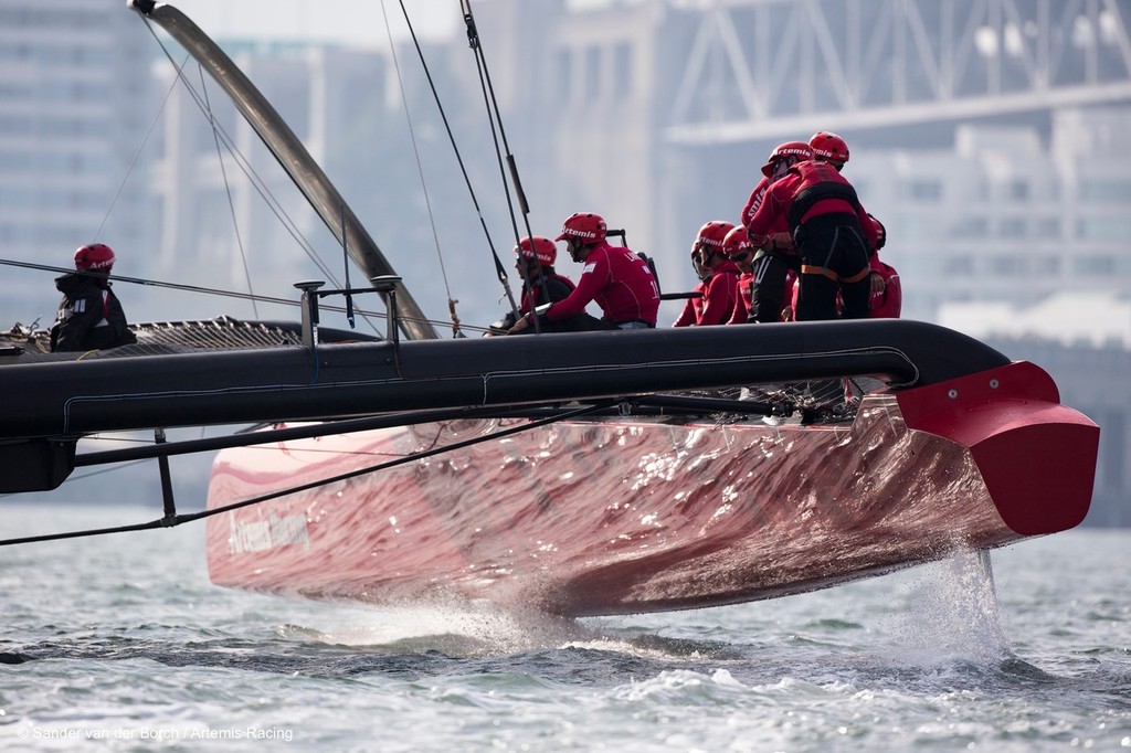 Artemis Racing, Day two sailing the AC72, 15 November 2012, Alameda, USA photo copyright Sander van der Borch / Artemis Racing http://www.sandervanderborch.com taken at  and featuring the  class