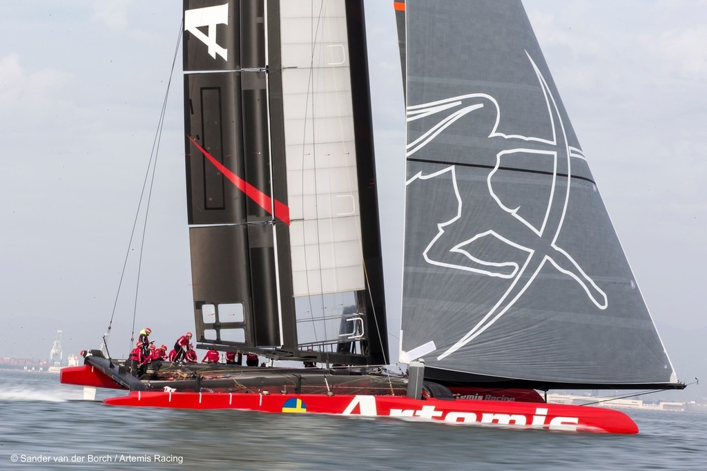 Artemis Racing, Day two sailing the AC72, 15 November 2012, Alameda, USA photo copyright Sander van der Borch / Artemis Racing http://www.sandervanderborch.com taken at  and featuring the  class