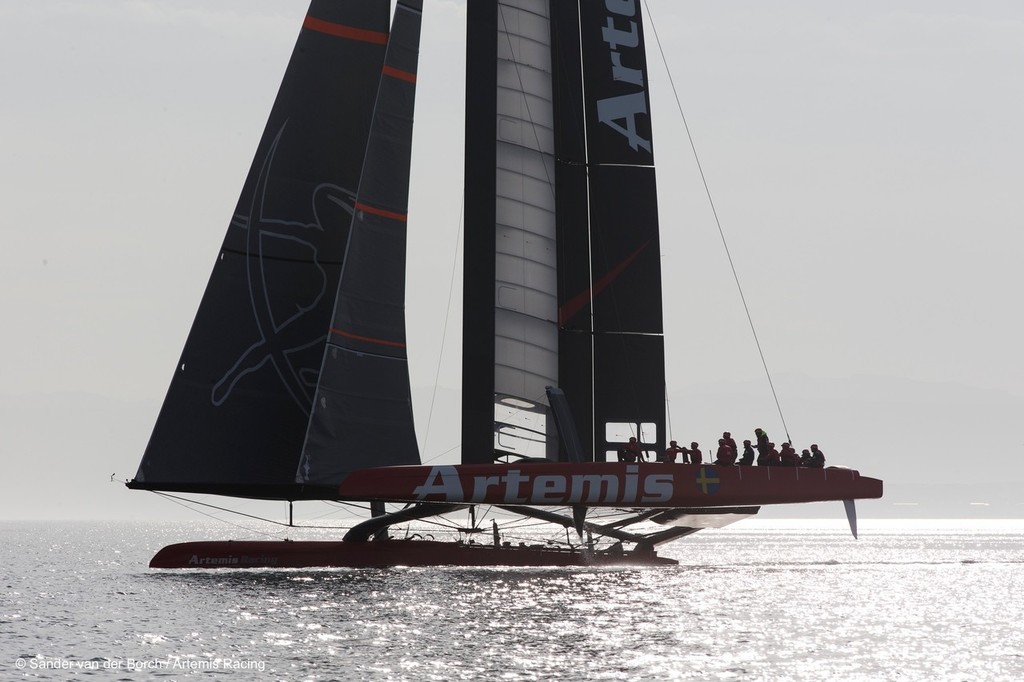 Artemis Racing, Day two sailing the AC72, 15 November 2012, Alameda, USA photo copyright Sander van der Borch / Artemis Racing http://www.sandervanderborch.com taken at  and featuring the  class