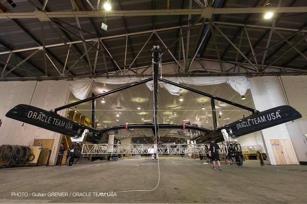 Oracle Team USA in the shed in San Francisco © Guilain Grenier Oracle Team USA http://www.oracleteamusamedia.com/