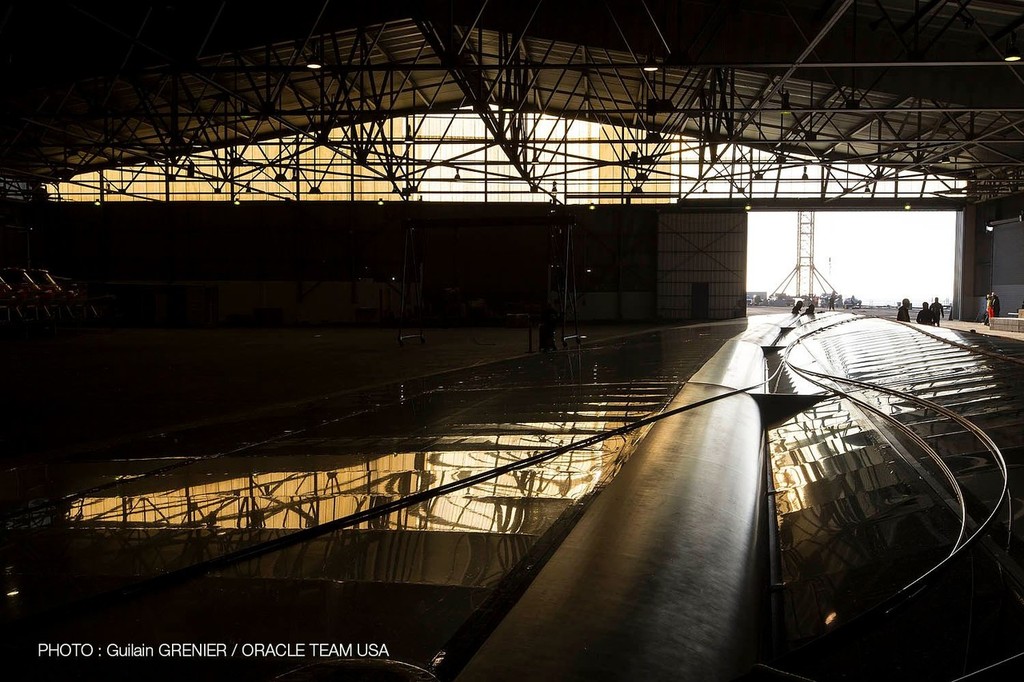 Oracle Team USA in the shed in San Francisco © Guilain Grenier Oracle Team USA http://www.oracleteamusamedia.com/