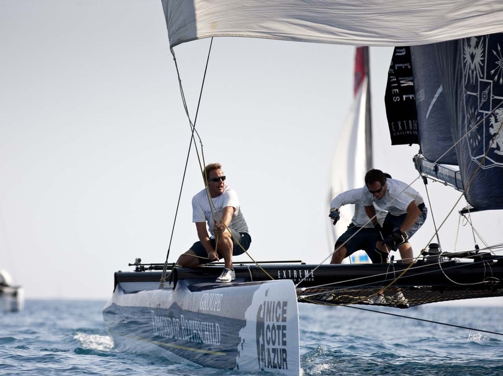 Groupe Edmond de Rothschild racing in the Extreme Sailing Series in Nice 2011<br />
<br />
<br />
 © Lloyd Images http://lloydimagesgallery.photoshelter.com/