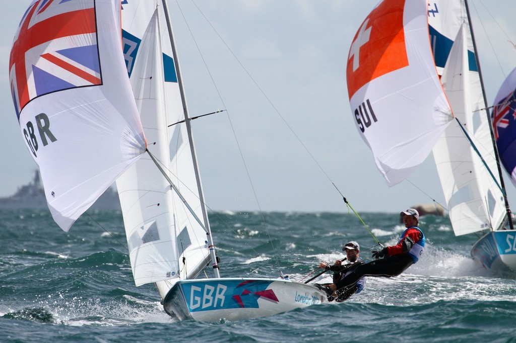 British head for the finish - Day 9 2012 Olympic Regatta, Weymouth photo copyright Richard Gladwell www.photosport.co.nz taken at  and featuring the  class