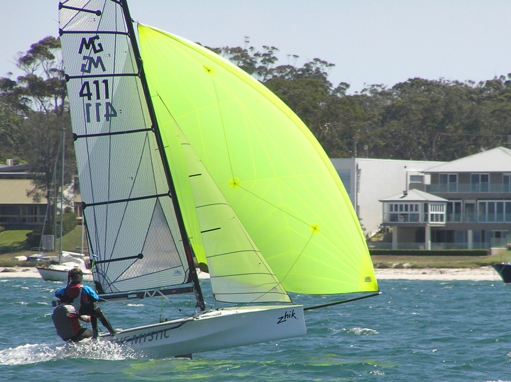 Rohan Nosworthy and Sophie Holt sailing 'Into The Mystic' - MG14 National Titles photo copyright Rohan Nosworthy taken at  and featuring the  class
