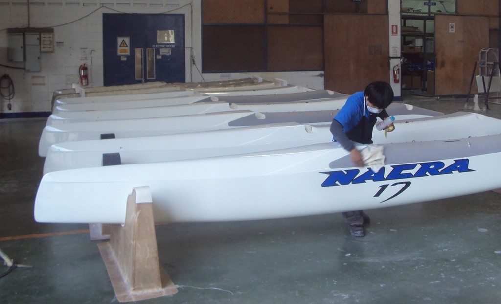 Nacra 17s in the fit-out © Ferdinand van West