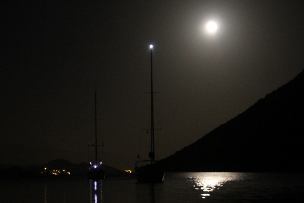 The moon rise over a very quiet bay in Kekova - 2012 Lycian Rally Wraps Up Successfully in Antalya photo copyright Maggie Joyce taken at  and featuring the  class