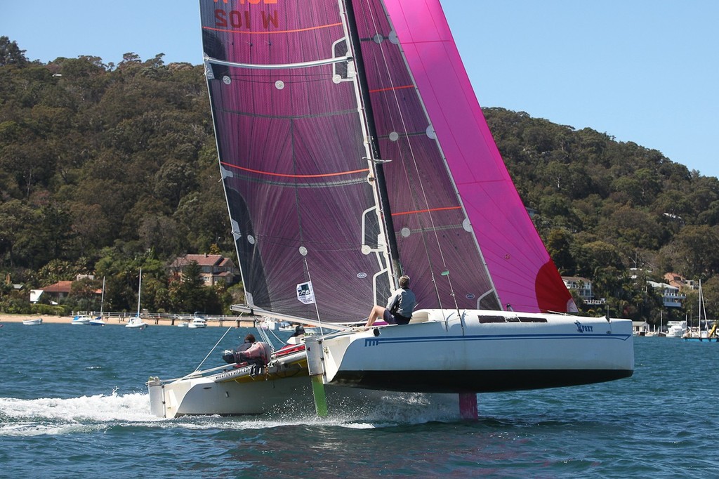 Foxy at speed at LCMR2012 - APC Logistics Lock Crowther Multihull Regatta 2012 photo copyright Julie Geldard taken at  and featuring the  class