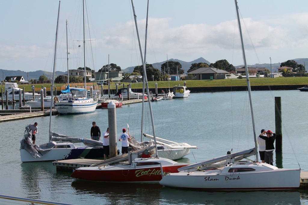 Elliott 5.9 fleet ready for the tow at Marsden Cove photo copyright Leonie Anderson taken at  and featuring the  class