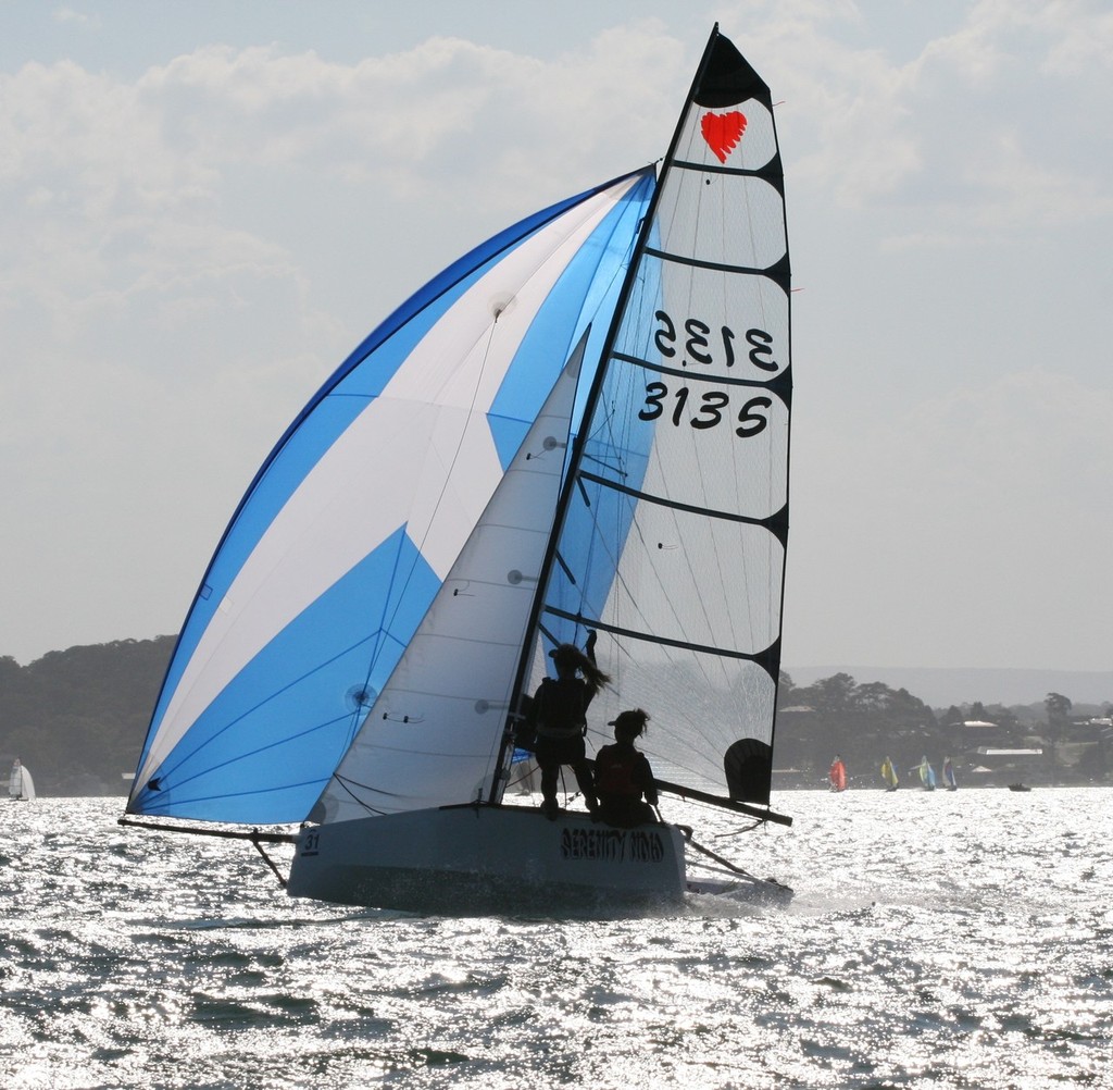 Virginia Horn and Sienna Galante from Perth Dinghy Sailing Club in Perth at high speed  - 50th Aniversary Cherub National Championships © Fiona Lunsmann