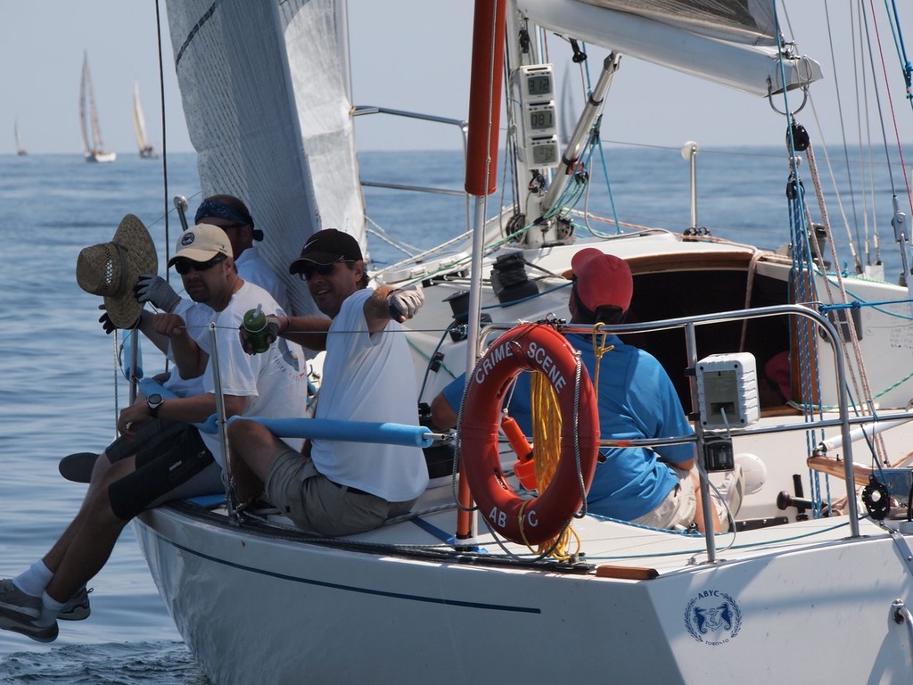 J35 Crime Scene from Ashbridge’s Bay Yacht Club still smiling in the light air - Ackroo Lake Ontario 300 Challenge photo copyright Greg Nicoll taken at  and featuring the  class